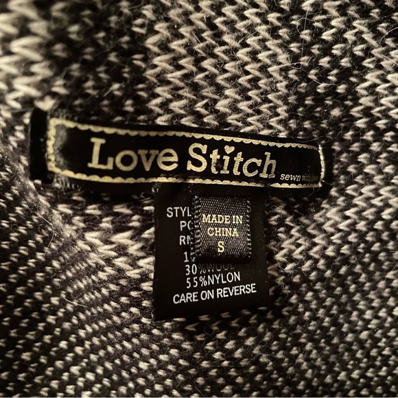 LoveStitch Open Front Cardigan Aztec Design Wool Angora Blend Size Small - Picture 2 of 6